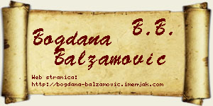 Bogdana Balzamović vizit kartica